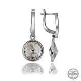 STİLLOVE Swarovski Crystal Taşlı Gümüş Beyaz Sallantılı Kadın Küpe