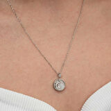 STİLLOVE Gümüş Sedef Taşlı Ay Yıldız Hilal Kadın Kolye