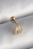 STİLLOVE 316L Çelik Gold Renk Üçgen Zirkon Taşlı Tragus Piercing