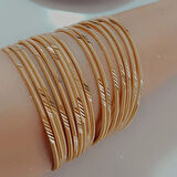 STİLLOVE Gümüş Ajda Desenli Gold bilezik