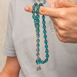 Gümüş Püsküllü Ateş Kehribar Tesbih SL12421