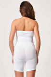 Kadın Ten Önden Agraflı Yüksek Bel Boxer Korse 2087