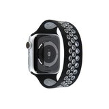 Watch 38mm Ayarlı Delikli Silikon Kordon - Siyah-Gri