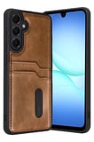 Samsung Galaxy A57 5G Sara Kartvizitli Deri Kılıf - Taba
