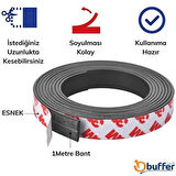 Sylar Yapışkanlı Şerit Mıknatıs Magnet Kes Kullan Güçlü Sağlam Rulo Çıkarılması Kolay Siyah 2cm x 1 mt