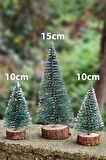 Yeni Yıl Çam Ağacı Seti Noel Yılbaşı Ağacı 3 lü Mini Masa Üstü Yılbaşı Ağacı Seti 3 Adet