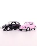 Sevgiliye Eşe Sürpriz Hediye 2 Adet Siyah Pembe Metal Vosvos Araba Dıe Cast Büyük Boy 12cm