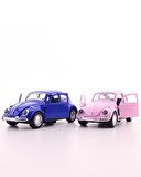 Sevgiliye Eşe Sürpriz Hediye 2 Adet Lacivert Pembe Metal Vosvos Araba Dıe Cast Büyük Boy 12cm