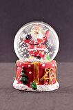 Dekoratif Yılbaşı Merry Christmas Sevimli Noel Baba Temalı  Mini Boy Işıklı Kar Küresi 6,5 cm