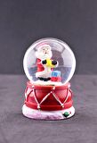 Yeni Yıl Hediyesi Noel Baba ve Hediye Paketleri Temalı Mini Boy Işıklı  Yılbaşı Kar Küresi 6.5 cm