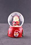 Yeni Yıl Hediyesi Noel Baba ve Hediye Paketleri Temalı Mini Boy Işıklı  Yılbaşı Kar Küresi 6.5 cm