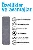 Halifleks Yapışkan Tabanlı Merdiven Basamak Paspası Rip Halı Kaymaz Tabanlı - Füme