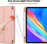 Apple iPad Pro 12.9 5.Nesil 2021 A2378/79/2461/62 Seri Yatay Standlı Stromix Kalemlikli Kılıf- Kalem Şarjına Uygun