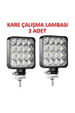 2 Adet 11x11 16 Led Kare Off Road Traktör Tir Kamyon Sis Fari Sis Lambasi Çalisma Lambasi Projektör
