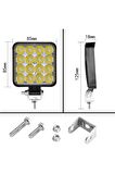 2 Adet 11x11 16 Led Kare Off Road Traktör Tir Kamyon Sis Fari Sis Lambasi Çalisma Lambasi Projektör