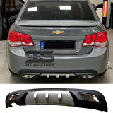Chevrolet Cruze Difüzör Arka Tampon Eki 2 Egzoz Çıkışlı Gri