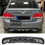 Chevrolet Cruze Difüzör Arka Tampon Eki 2 Egzoz Çıkışlı Siyah