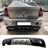 Dacia Logan Sedan Difüzör Arka Tampon Eki 2 Egzoz Çıkışlı Gri
