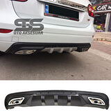 Renault Fluence Difüzör Arka Tampon Eki 2 Egzoz Çıkışlı Siyah