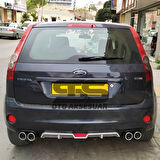 Ford Fiesta 2003-2008 Difüzör Arka Tampon Eki 4 Egzoz Çıkışlı Gri