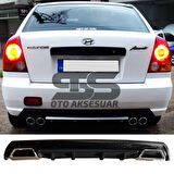 Hyundai Accent Admire Difüzör Arka Tampon Eki 2 Egzoz Çıkışlı Siyah Lüx Tip