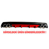 Hyundai Accent Blue Difüzör Arka Tampon Eki 4 Egzoz Çıkışlı Kırmızı Lüx Tip