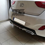 Hyundai i30 Difüzör Arka Tampon Eki 2 Egzoz Çıkışlı Gri Reflektörlü