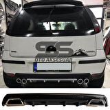 Opel Corsa  C Difüzör Arka Tampon Eki 2 Egzoz Çıkışlı Siyah Lüx Tip