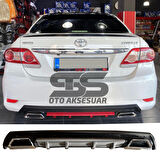Toyota Corolla 2007-2012 Difüzör Arka Tampon Eki 2 Egzoz Çıkışlı Gri Lüx Tip