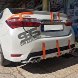 Toyota Corolla 2013-2018 Difüzör Arka Tampon Eki 4 Egzoz Çıkışlı Gri Tip
