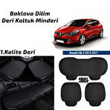 Renault Clio 4 2013-2017 Siyah Deri Oto Koltuk Minderi