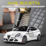 Alfa Romeo Giulietta Antrasit Renk Tay Tüyü Cepli & Terletmez Sırtlı Oto Koltuk Minder Seti - Koltuk Koruma Kılıfı (ÖN & ARKA TAM SET)