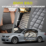 Bmw E60 Antrasit Renk Tay Tüyü Cepli & Terletmez Sırtlı Oto Koltuk Minder Seti - Koltuk Koruma Kılıfı (ÖN & ARKA TAM SET)