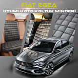 Fiat Egea Antrasit Renk Tay Tüyü Cepli & Terletmez Sırtlı Oto Koltuk Minder Seti - Koltuk Koruma Kılıfı (ÖN & ARKA TAM SET)