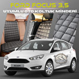 Ford Focus 3.5 Antrasit Renk Tay Tüyü Cepli & Terletmez Sırtlı Oto Koltuk Minder Seti - Koltuk Koruma Kılıfı (ÖN & ARKA TAM SET)