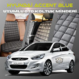 Hyunda Accent Blue Antrasit Renk Tay Tüyü Cepli & Terletmez Sırtlı Oto Koltuk Minder Seti - Koltuk Koruma Kılıfı (ÖN & ARKA TAM SET)