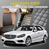 Mercedes E200 Antrasit Renk Tay Tüyü Cepli & Terletmez Sırtlı Oto Koltuk Minder Seti - Koltuk Koruma Kılıfı (ÖN & ARKA TAM SET)