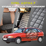 Opel Astra F Antrasit Renk Tay Tüyü Cepli & Terletmez Sırtlı Oto Koltuk Minder Seti - Koltuk Koruma Kılıfı (ÖN & ARKA TAM SET)