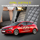 Opel Astra K Antrasit Renk Tay Tüyü Cepli & Terletmez Sırtlı Oto Koltuk Minder Seti - Koltuk Koruma Kılıfı (ÖN & ARKA TAM SET)