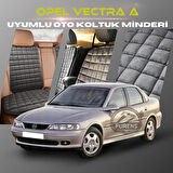 Opel Vectra Antrasit Renk Tay Tüyü Cepli & Terletmez Sırtlı Oto Koltuk Minder Seti - Koltuk Koruma Kılıfı (ÖN & ARKA TAM SET)