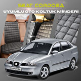 Seat Cordoba Antrasit Renk Tay Tüyü Cepli & Terletmez Sırtlı Oto Koltuk Minder Seti - Koltuk Koruma Kılıfı (ÖN & ARKA TAM SET)