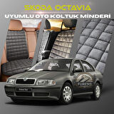 Skoda Octavia Antrasit Renk Tay Tüyü Cepli & Terletmez Sırtlı Oto Koltuk Minder Seti - Koltuk Koruma Kılıfı (ÖN & ARKA TAM SET)