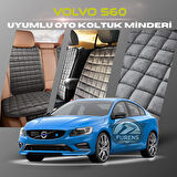 Volvo S60 Antrasit Renk Tay Tüyü Cepli & Terletmez Sırtlı Oto Koltuk Minder Seti - Koltuk Koruma Kılıfı (ÖN & ARKA TAM SET)