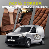 Dacia Dokker Kahverengi Renk Tay Tüyü Cepli & Terletmez Sırtlı Oto Koltuk Minder Seti - Koltuk Koruma Kılıfı (ÖN & ARKA TAM SET)