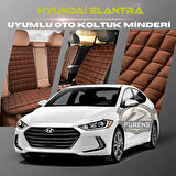 Hyundai Elantra Kahverengi Renk Tay Tüyü Cepli & Terletmez Sırtlı Oto Koltuk Minder Seti - Koltuk Koruma Kılıfı (ÖN & ARKA TAM SET)