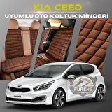 Kia Ceed Kahverengi Renk Tay Tüyü Cepli & Terletmez Sırtlı Oto Koltuk Minder Seti - Koltuk Koruma Kılıfı (ÖN & ARKA TAM SET)