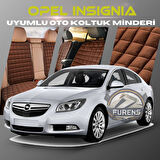Opel İnsignia Kahverengi Renk Tay Tüyü Cepli & Terletmez Sırtlı Oto Koltuk Minder Seti - Koltuk Koruma Kılıfı (ÖN & ARKA TAM SET)