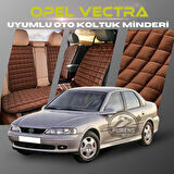 Opel Vectra Kahverengi Renk Tay Tüyü Cepli & Terletmez Sırtlı Oto Koltuk Minder Seti - Koltuk Koruma Kılıfı (ÖN & ARKA TAM SET)