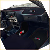 Tofaş Şahin Doğan Kartal Siyah Vites Orta Konsol Yan Kaplama Halısı & Oto Halı Paspas Seti – Nakışlı