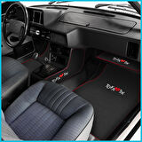 Tofaş Şahin Doğan Kartal Nakışlı Siyah Oto Paspas & Vites Konsol Halısı & Torpido Alt Sehpa Örtüsü